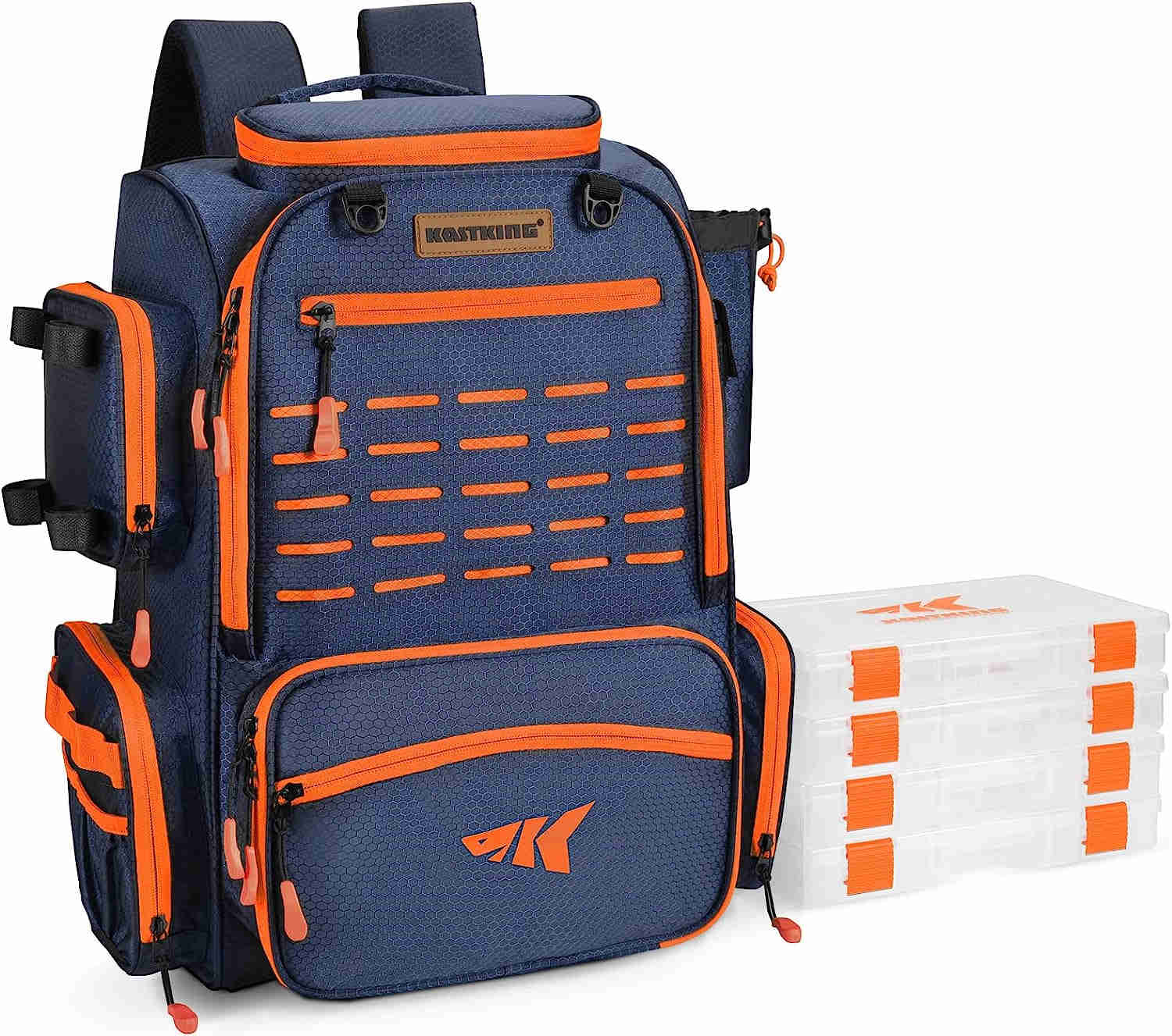 Kastking Bait Boss Waterproof Fishing Tackle Backpack with Rod Holders and 20 Storage Pockets