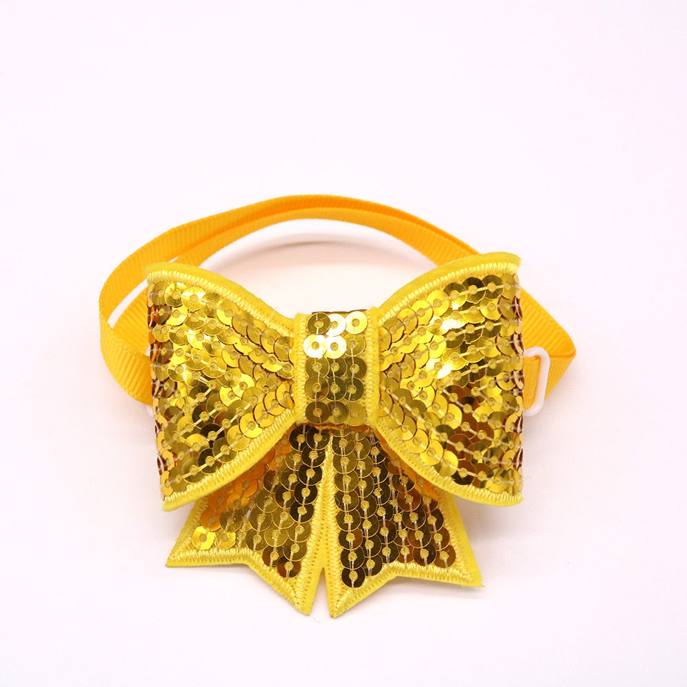50pcs Christmas Pet Bow Ties - Adjustable & Festive for Dogs & Cats