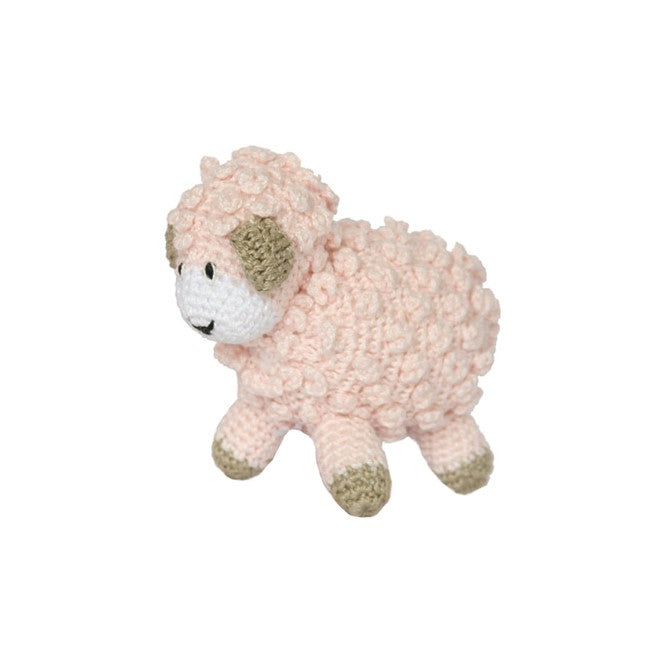 Crochet Lamb Baby Toy - Soft, Textured, Handmade