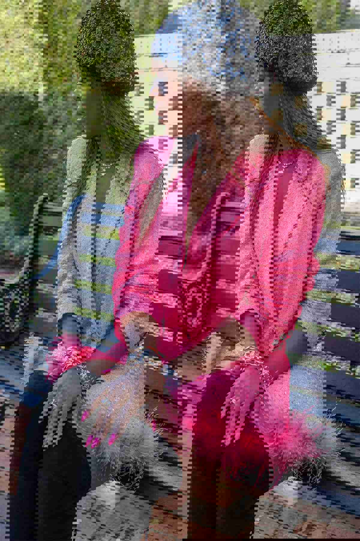 Glamorous Paris Pink Sequins Jacket Dress