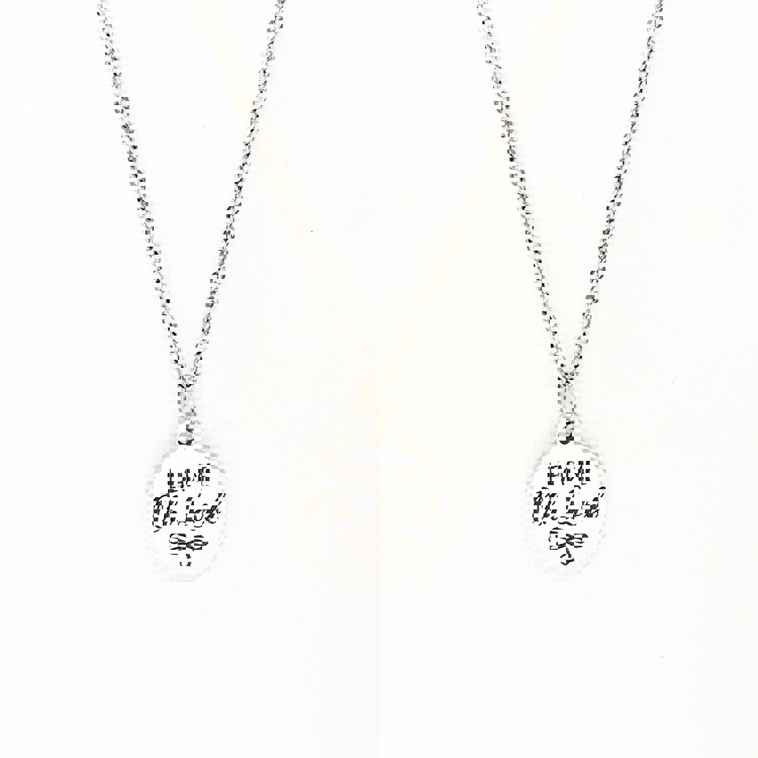 Stainless Steel "Lead Me O Lord" Engraved Pendant Necklace