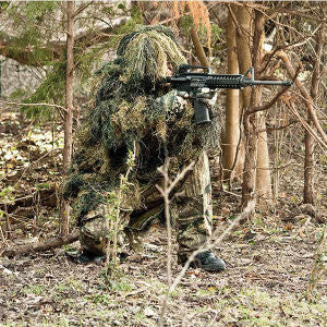 Woodland Camouflage Ghillie Suit Parka - Minimalist Design