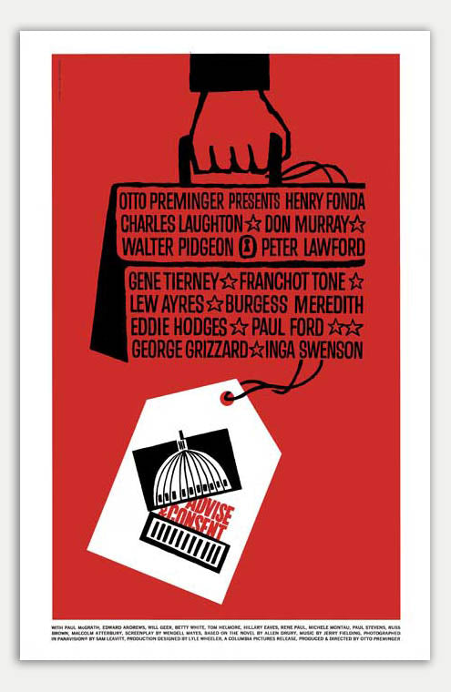 Advise And Consent - 1962 Reprint Movie Poster