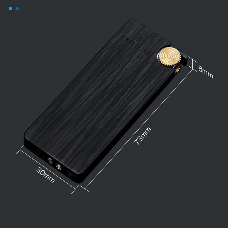 Slimline Metal Butane Turbo Lighter | Portable Flint Wheel for Men
