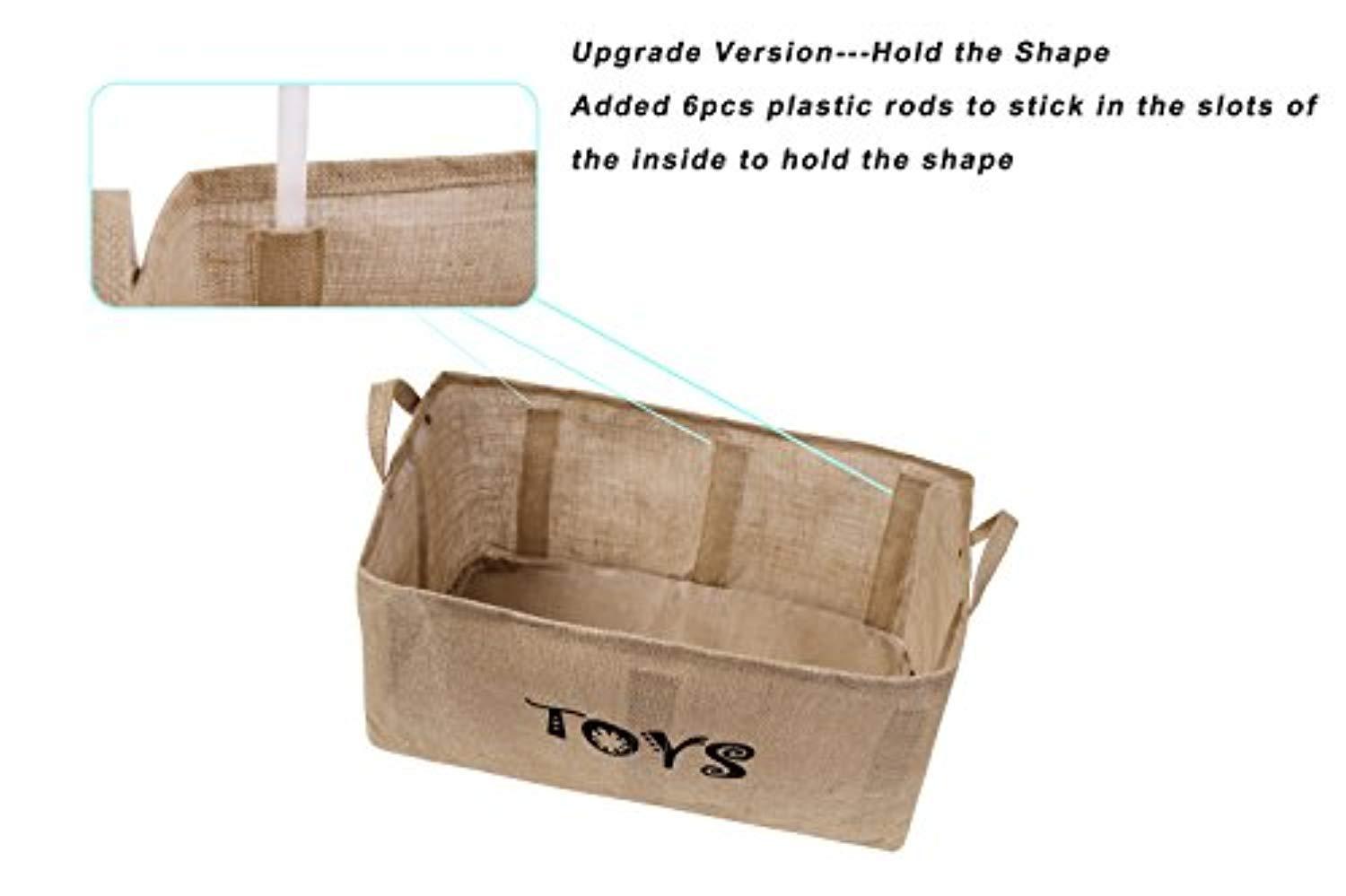Bondream Jute Toy Storage Chest with Waterproof Lining