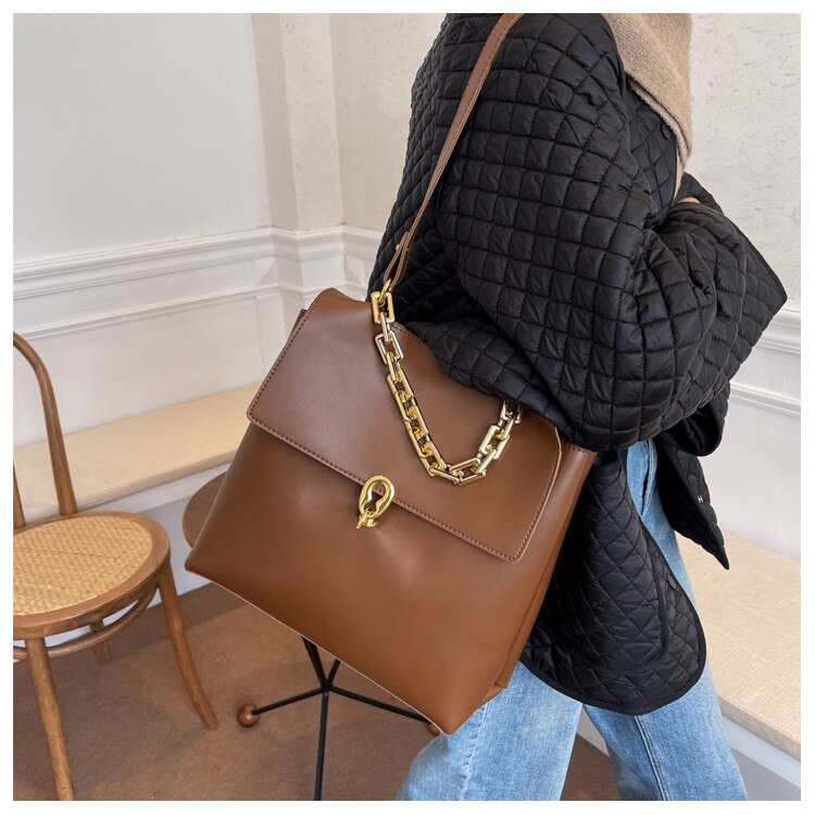 Kukombo Women's Fashion Backpack, PU Leather with Chain Detail