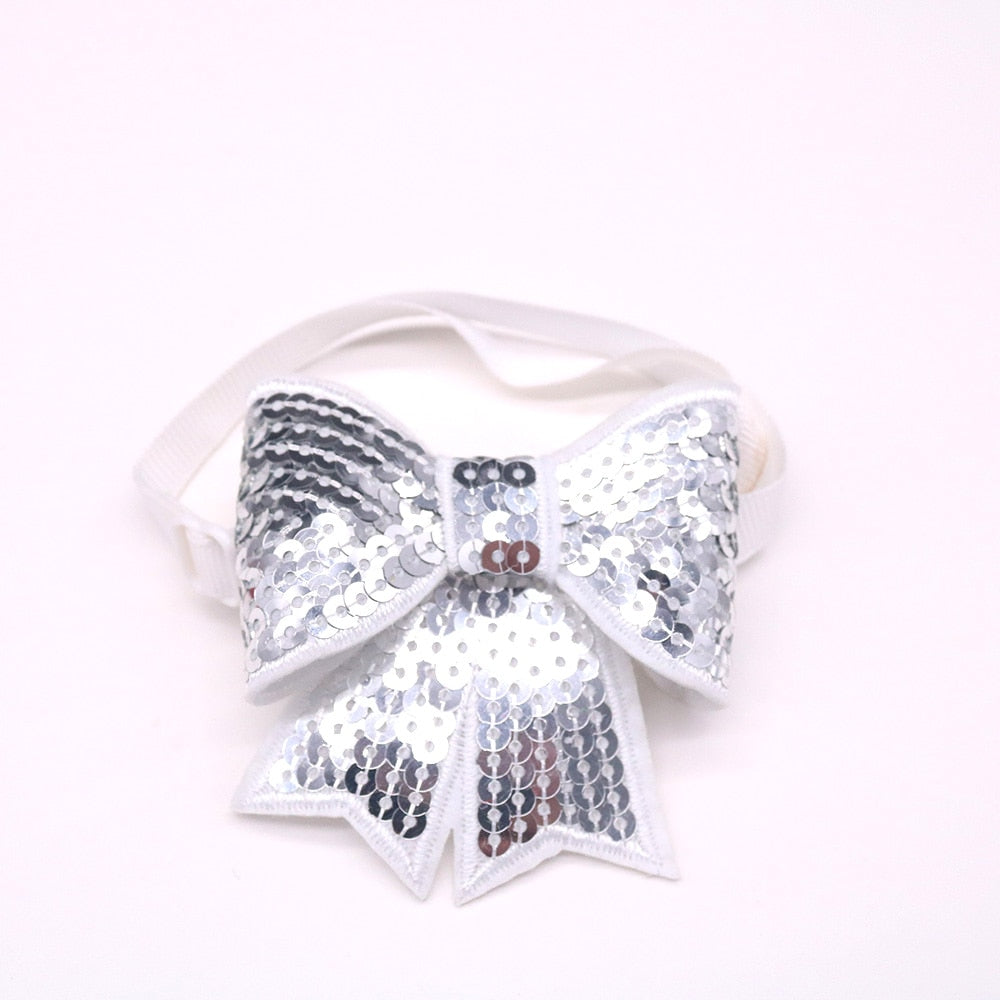 50pcs Christmas Pet Bow Ties - Adjustable & Festive for Dogs & Cats