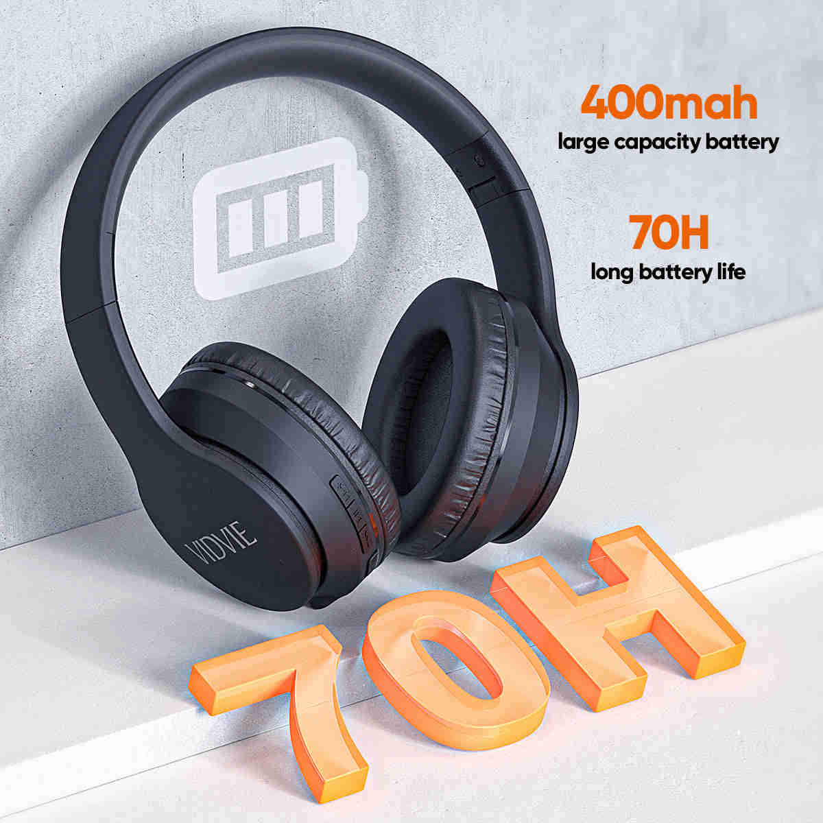 Wireless Over-Ear Headphones with Extra Bass and Foldable Design