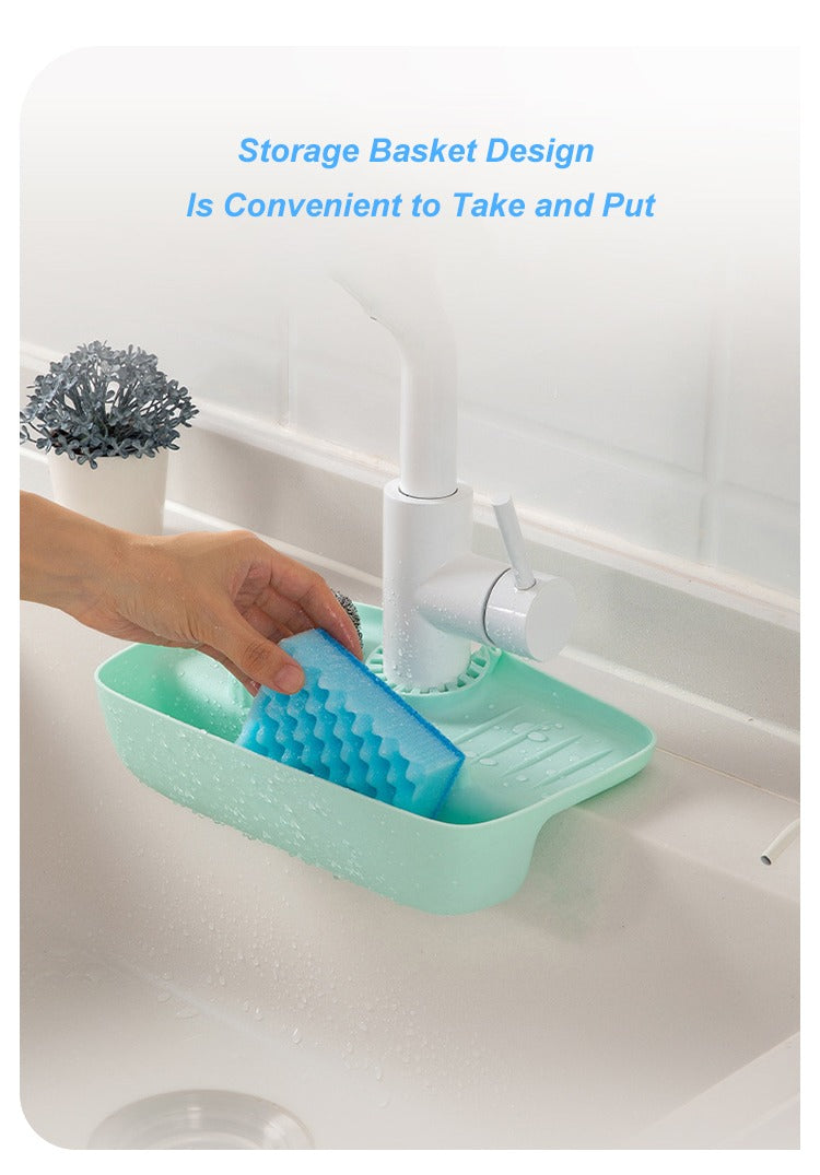 Upgraded Silicone Sink Organizer - Multipurpose Sponge, Soap, and Brush Holder