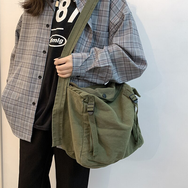 Stylish Large Capacity Canvas Shoulder Bag for Women 2023