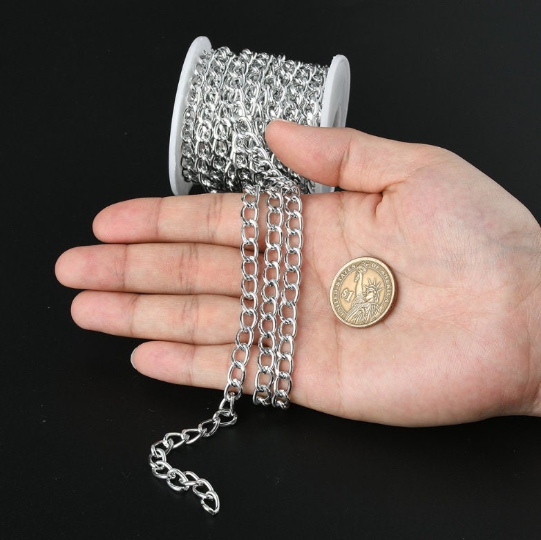 Premium 5m Iron Cable Chain for Jewelry Making - Gold/Silver