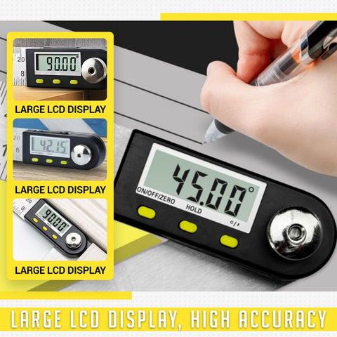 200mm Digital Angle Finder with LCD Display and Blue Backlight
