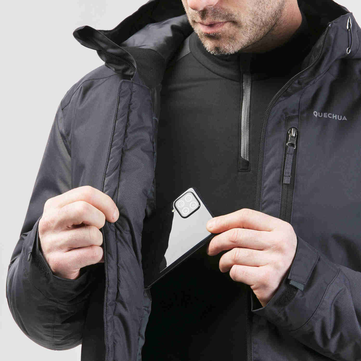 Men's Waterproof Hiking Jacket for Cold Weather - SH500