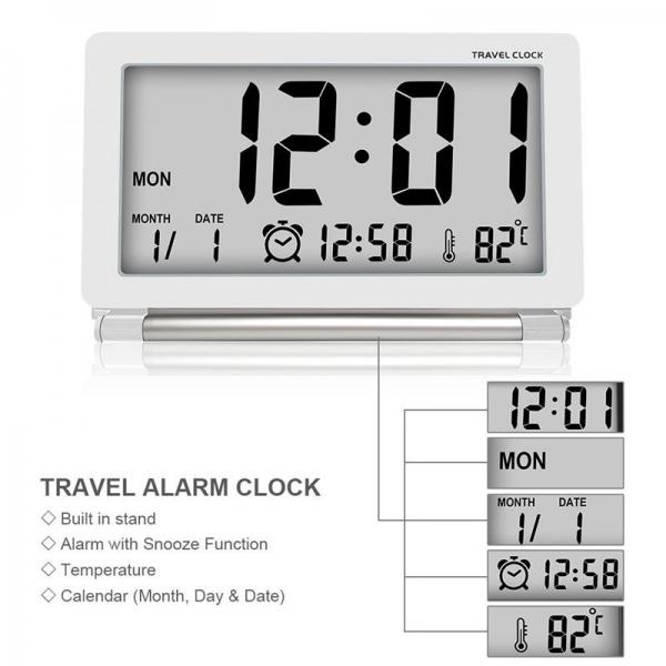 Portable Digital Travel Alarm Clock with Multifunction