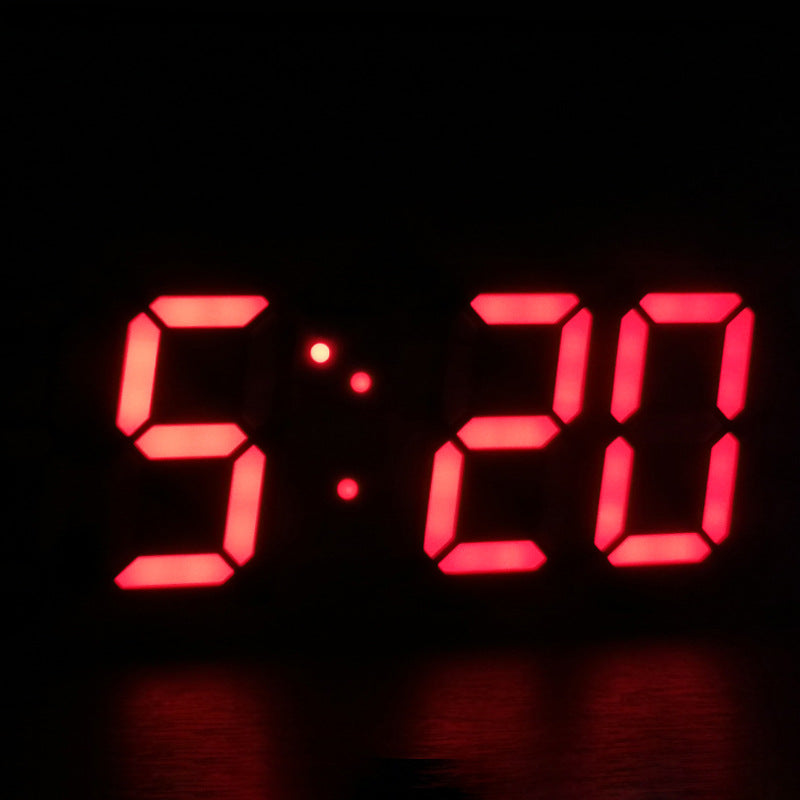 3D LED Digital Clock with Memory Battery, Glowing Night Mode