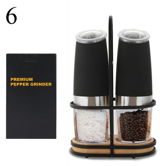 Stainless Steel Electric Salt and Pepper Grinder Set with Adjustable Coarseness
