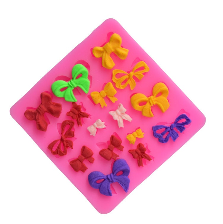 Silicone Bow Tie Mold - 16 Cavity Mini Bows for Crafting & Baking