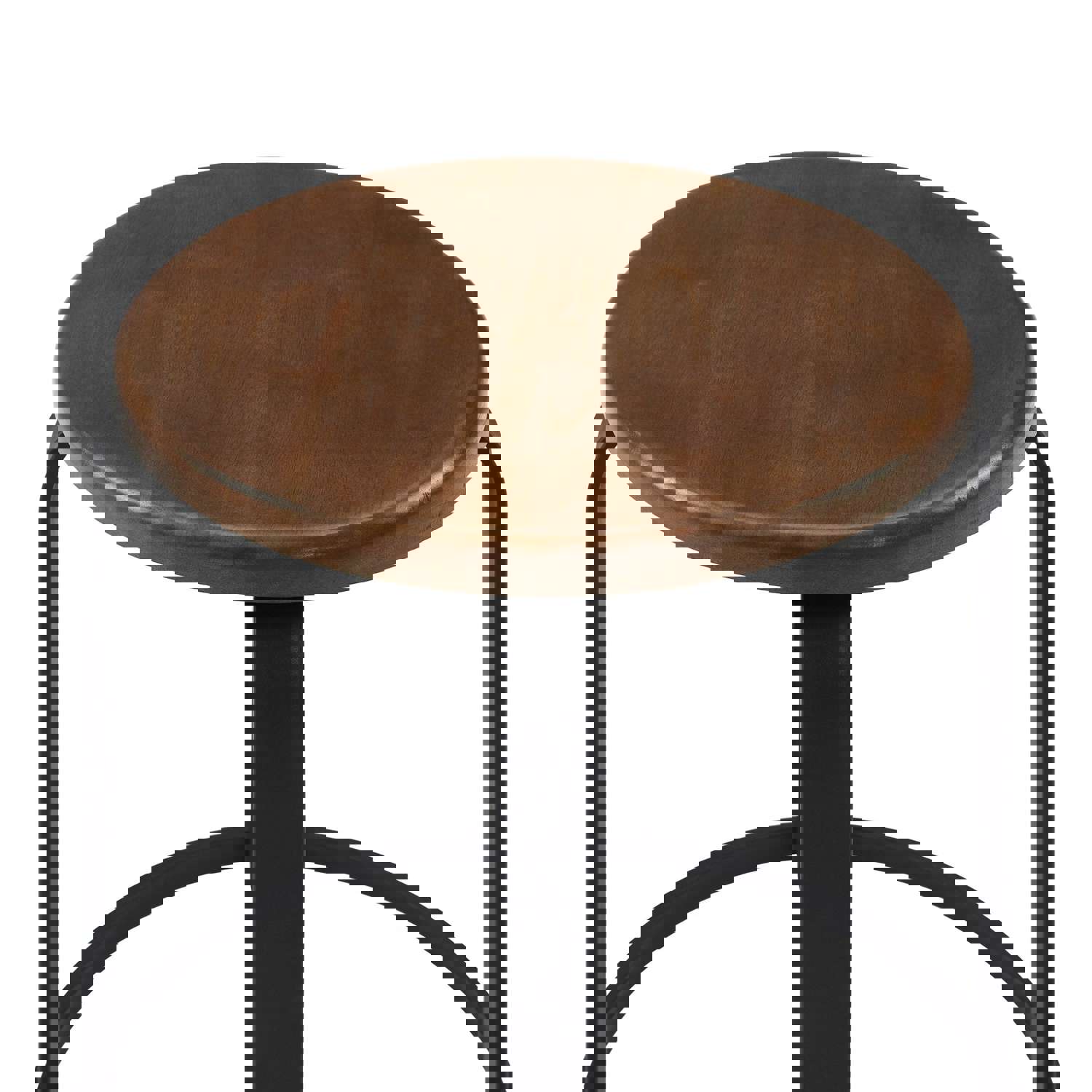 Colton 18 Metal and Wood Round Kitchen Stool Set of 2