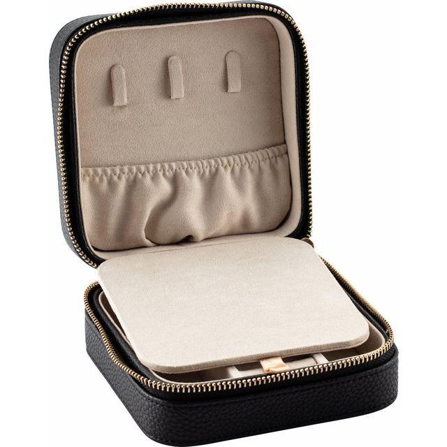 Portable Leatherette Jewelry Case with Mirror