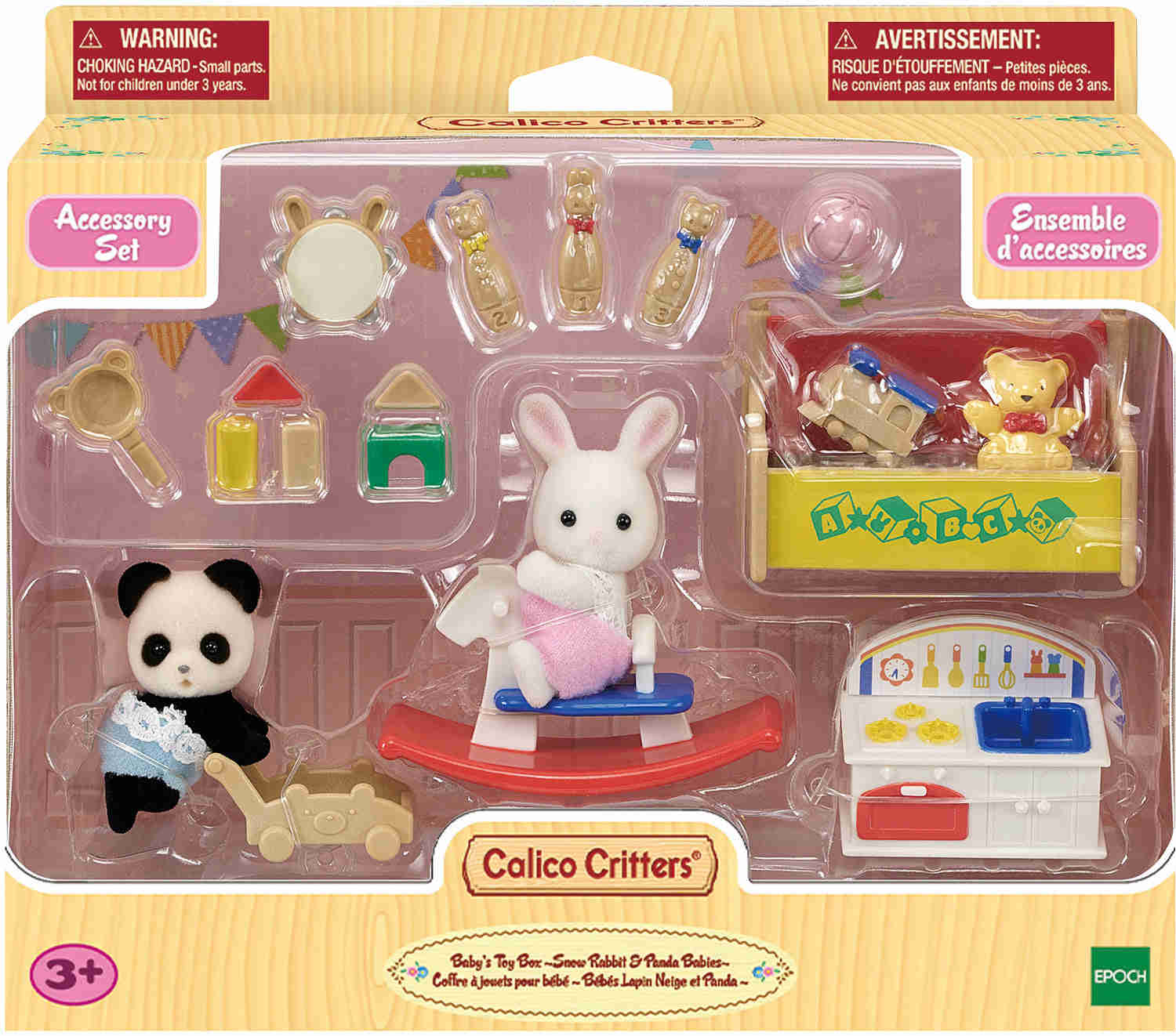 Calico Critters Playtime Set: Snow Rabbit & Panda Babies