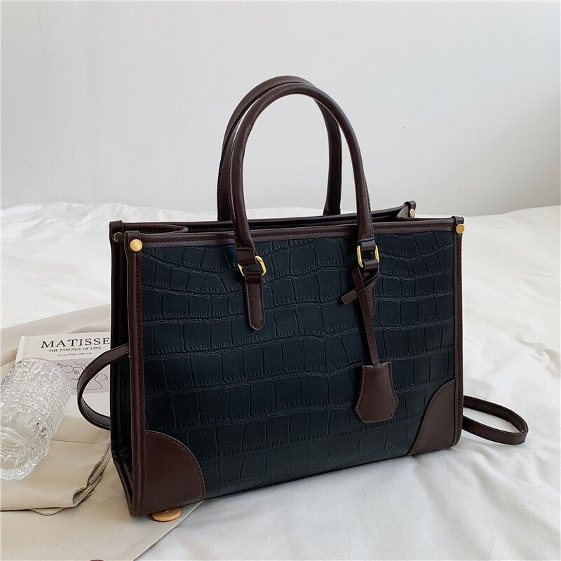 Kukombo Trendy Stone Pattern A4 Tote Bag for Women