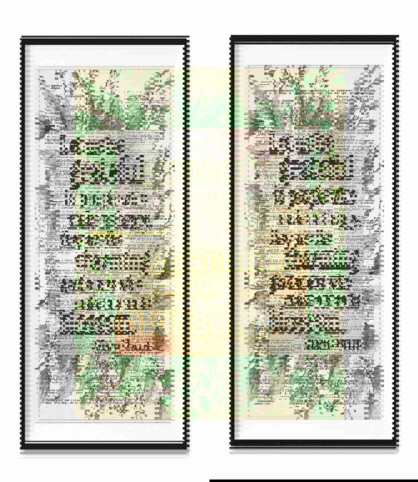 Gratitude and Happiness - Vintage Dictionary Art Print