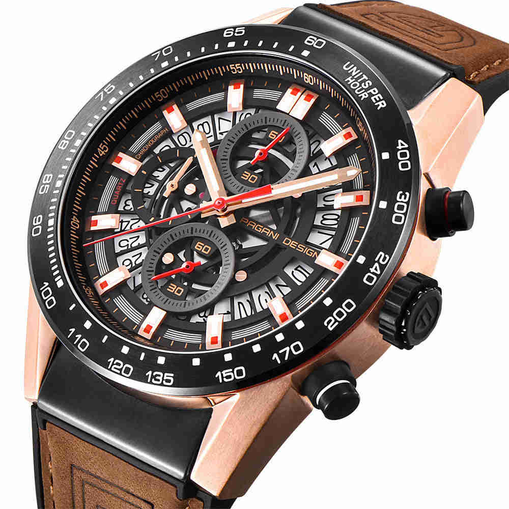 Stylish Quartz Watch with World Time and Calendar