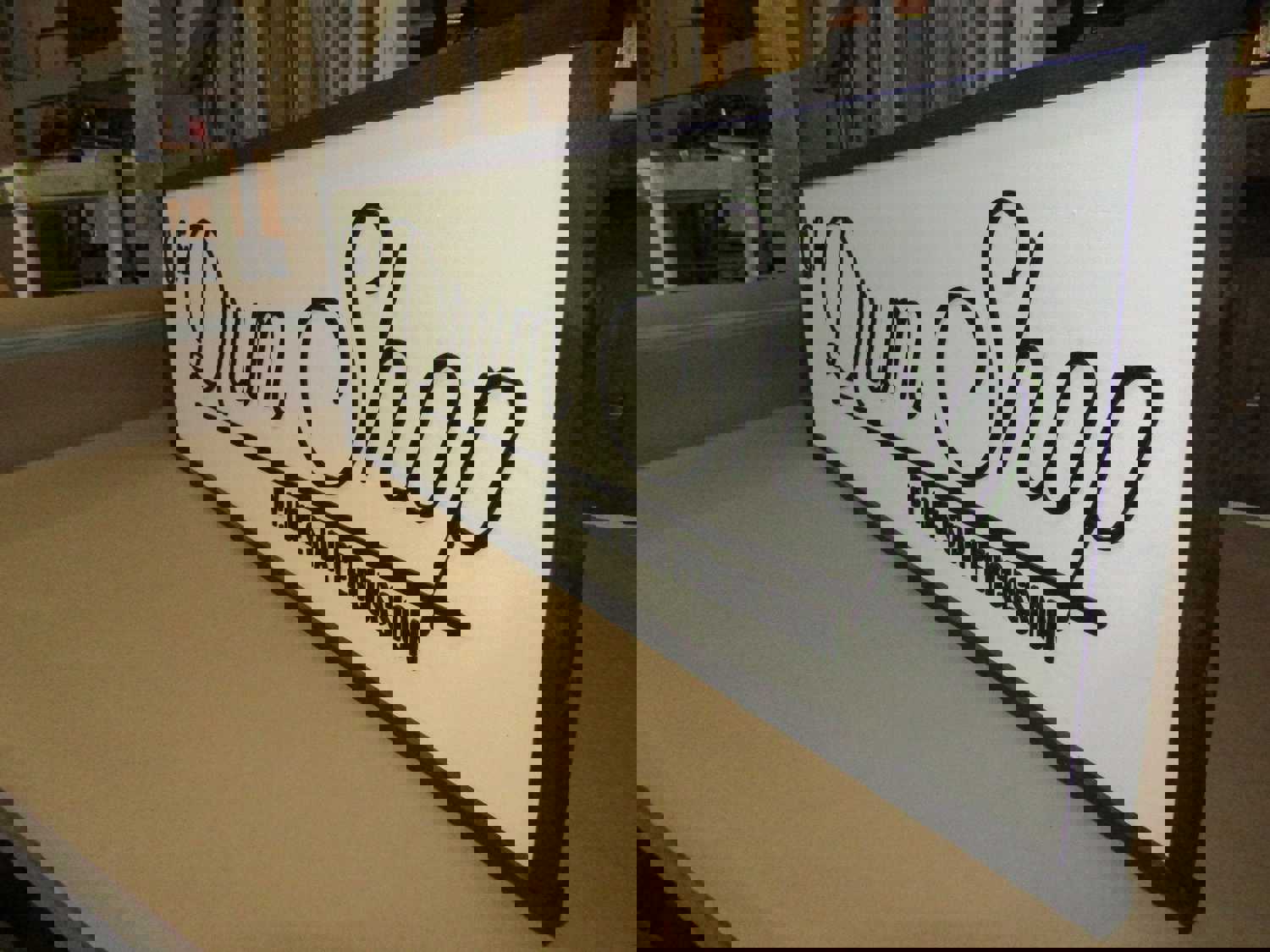 Custom Handcrafted Music Shop Sign