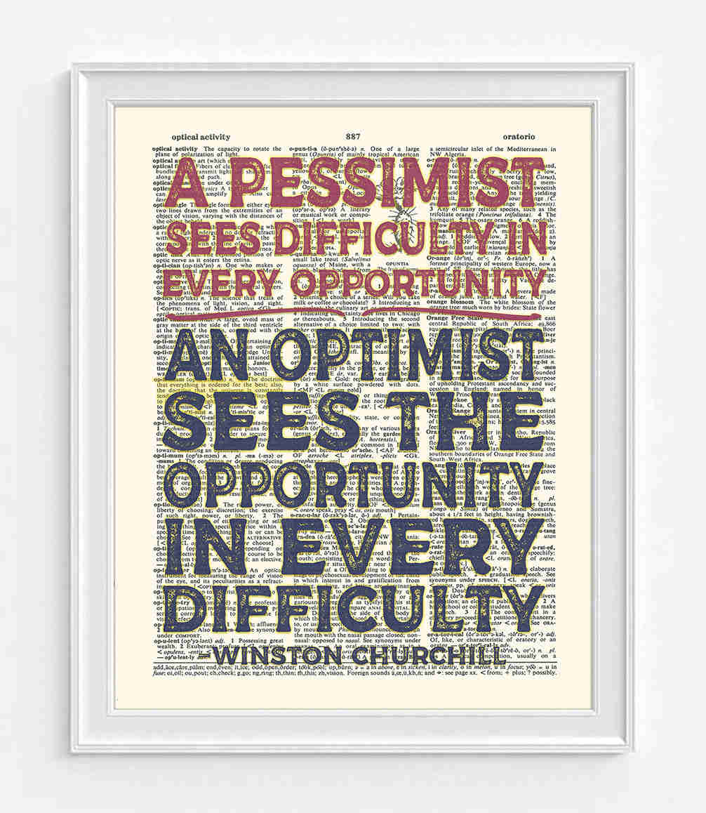 Winston Churchill Inspirational Dictionary Art Print