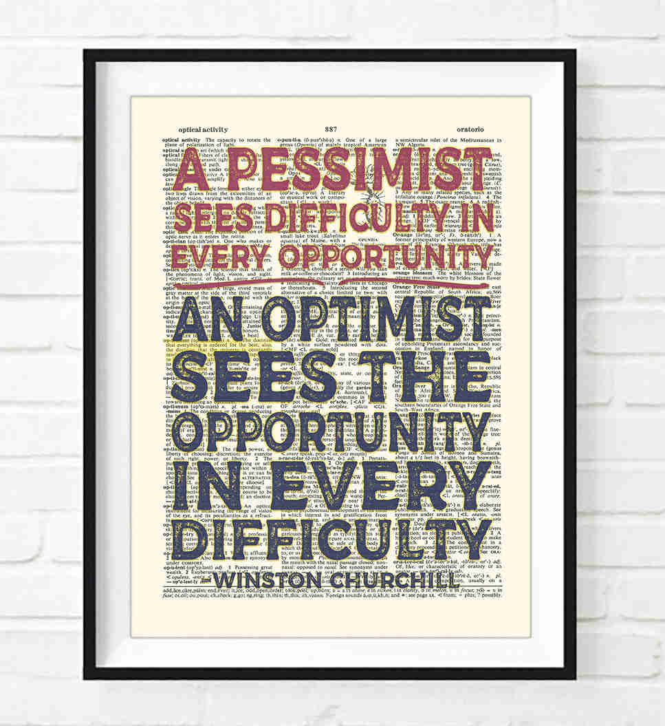Winston Churchill Inspirational Dictionary Art Print