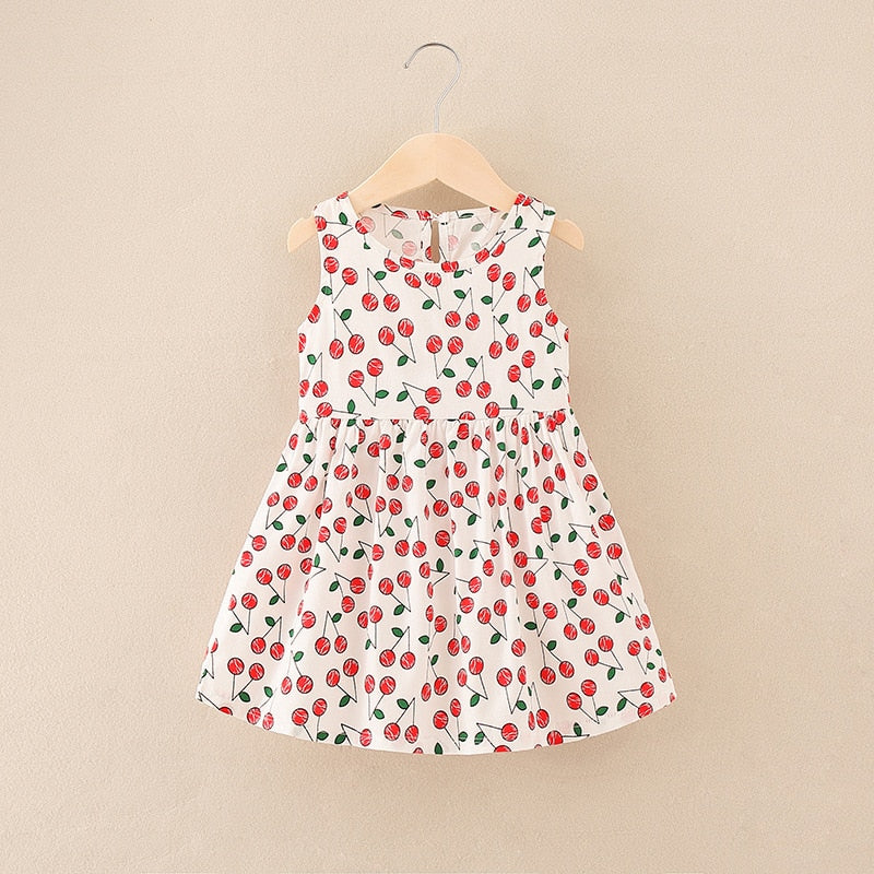 Elegant Floral Girls' Sleeveless Summer Dress
