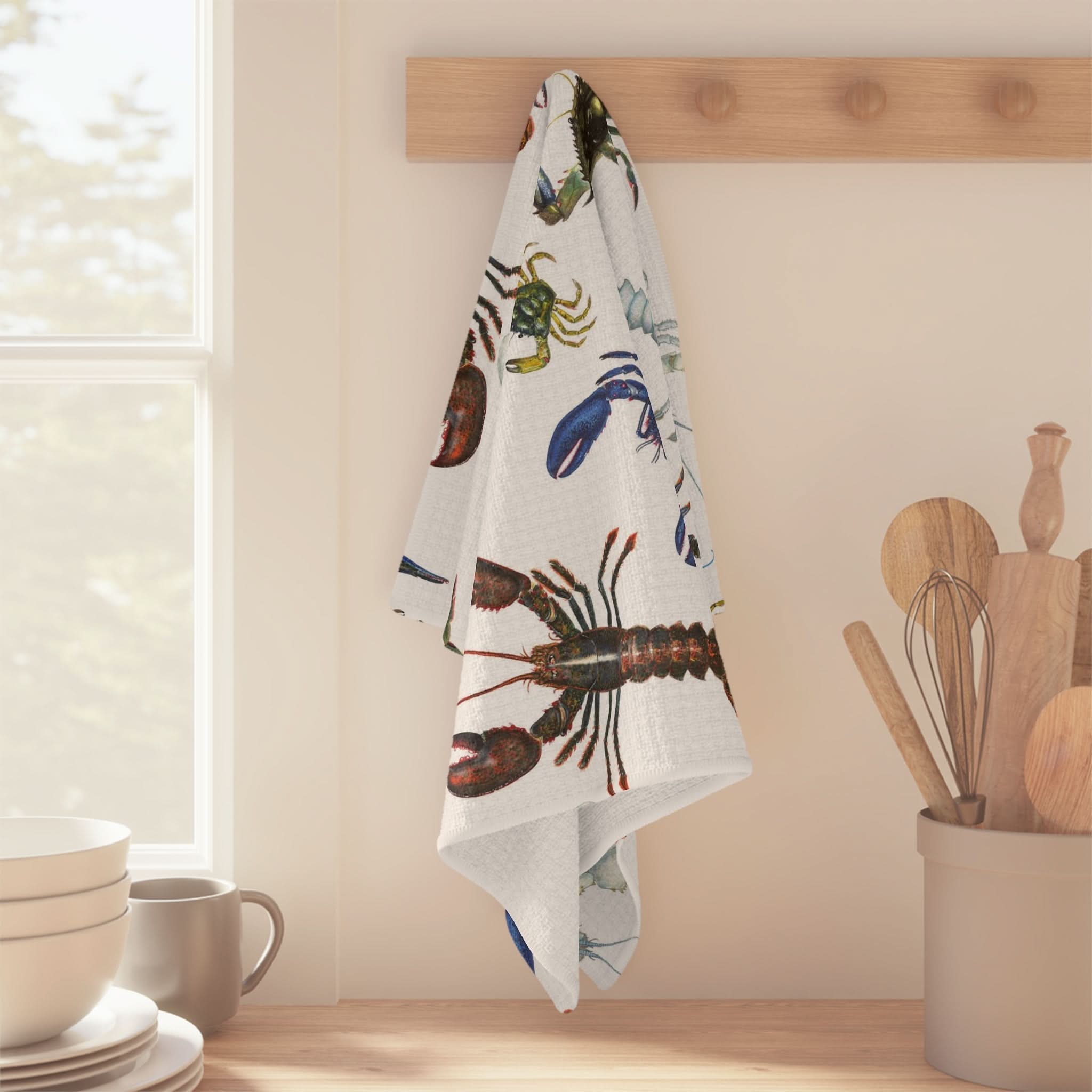 Vibrant Lobsters II Soft Kitchen Towel - Premium Quality