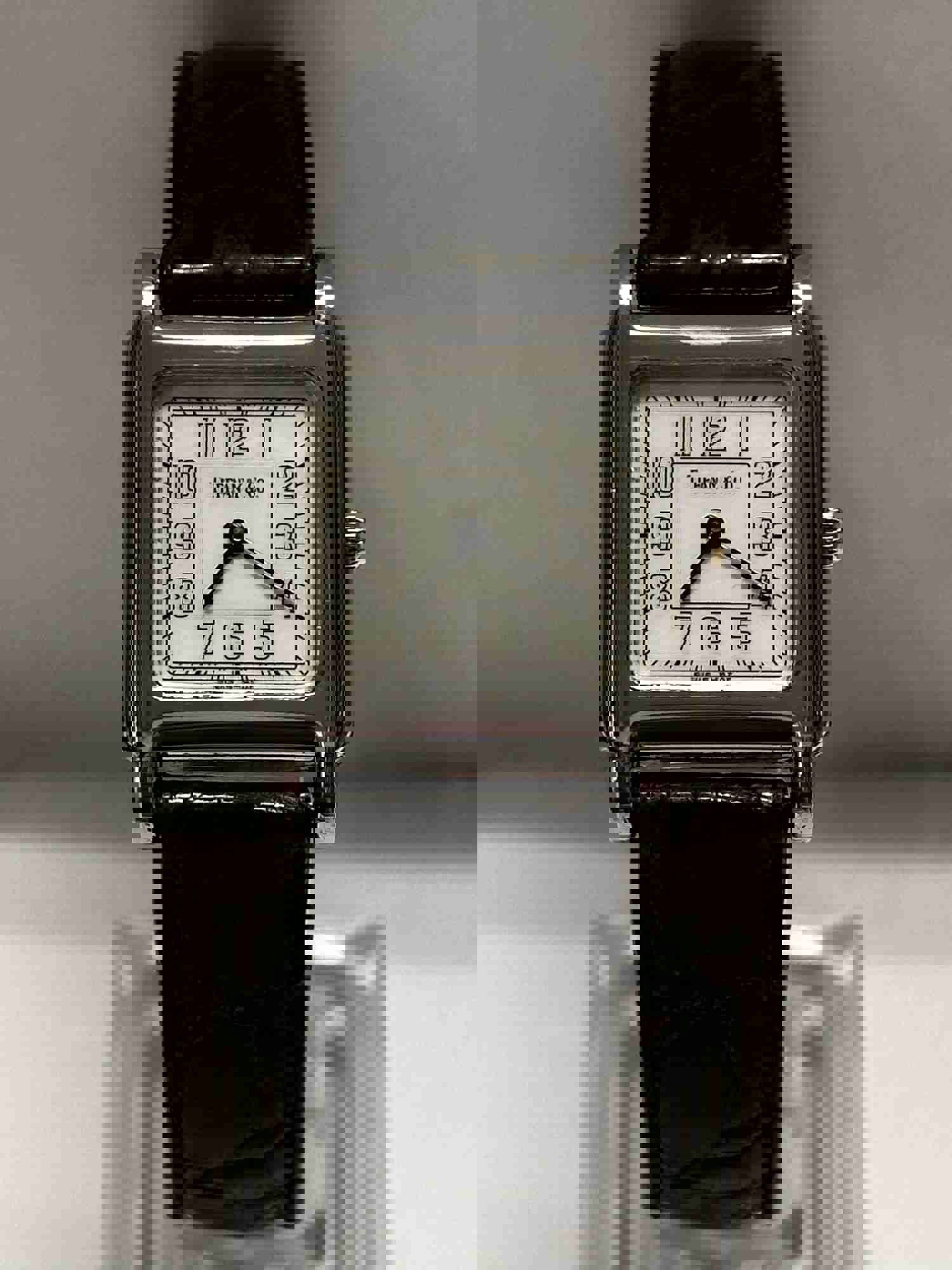 Tiffany & Co. Stainless Steel Tank Watch with Off-White Dial