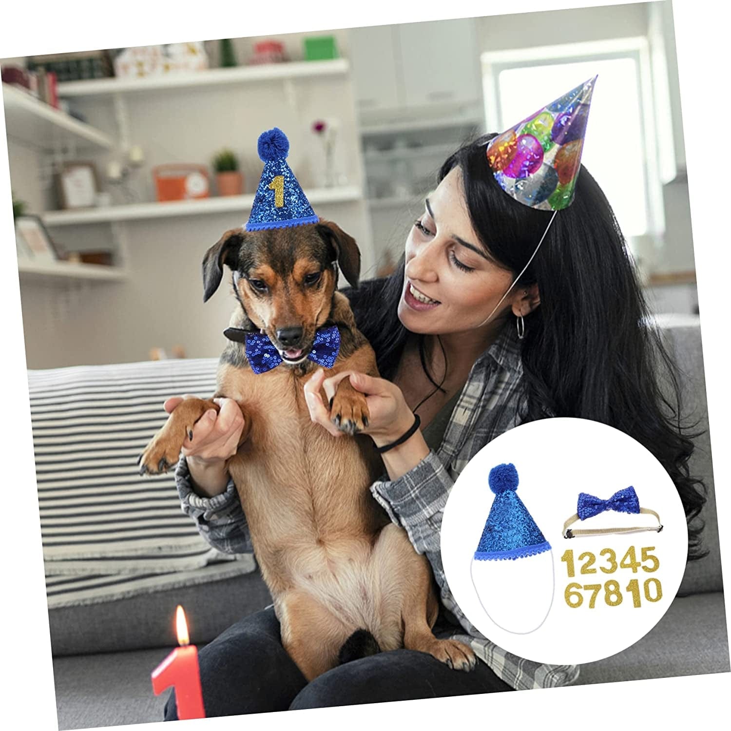 Adorable Pet Birthday Hat & Bowtie Set for Celebrations