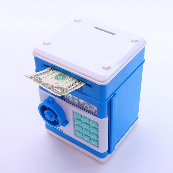 Electronic Mini ATM Piggy Bank for Kids - Silver