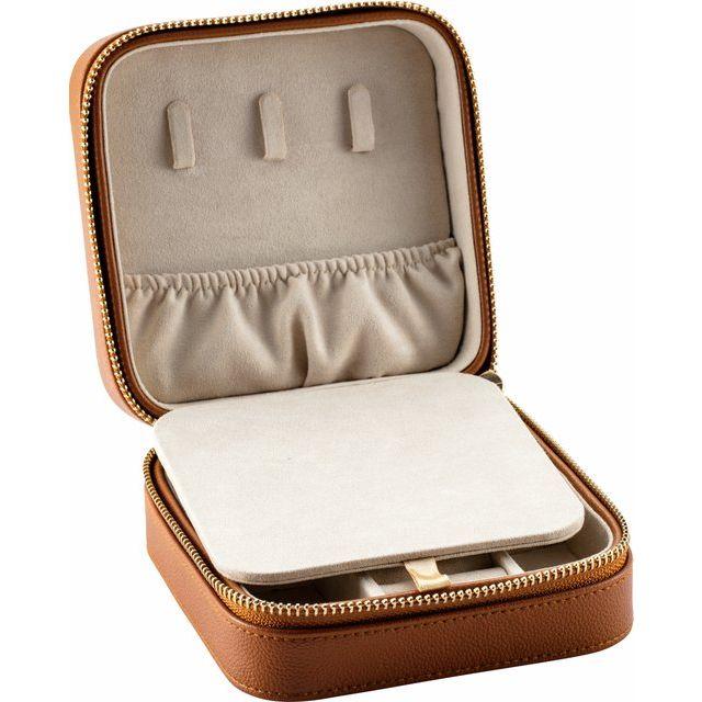 Portable Leatherette Jewelry Case with Mirror