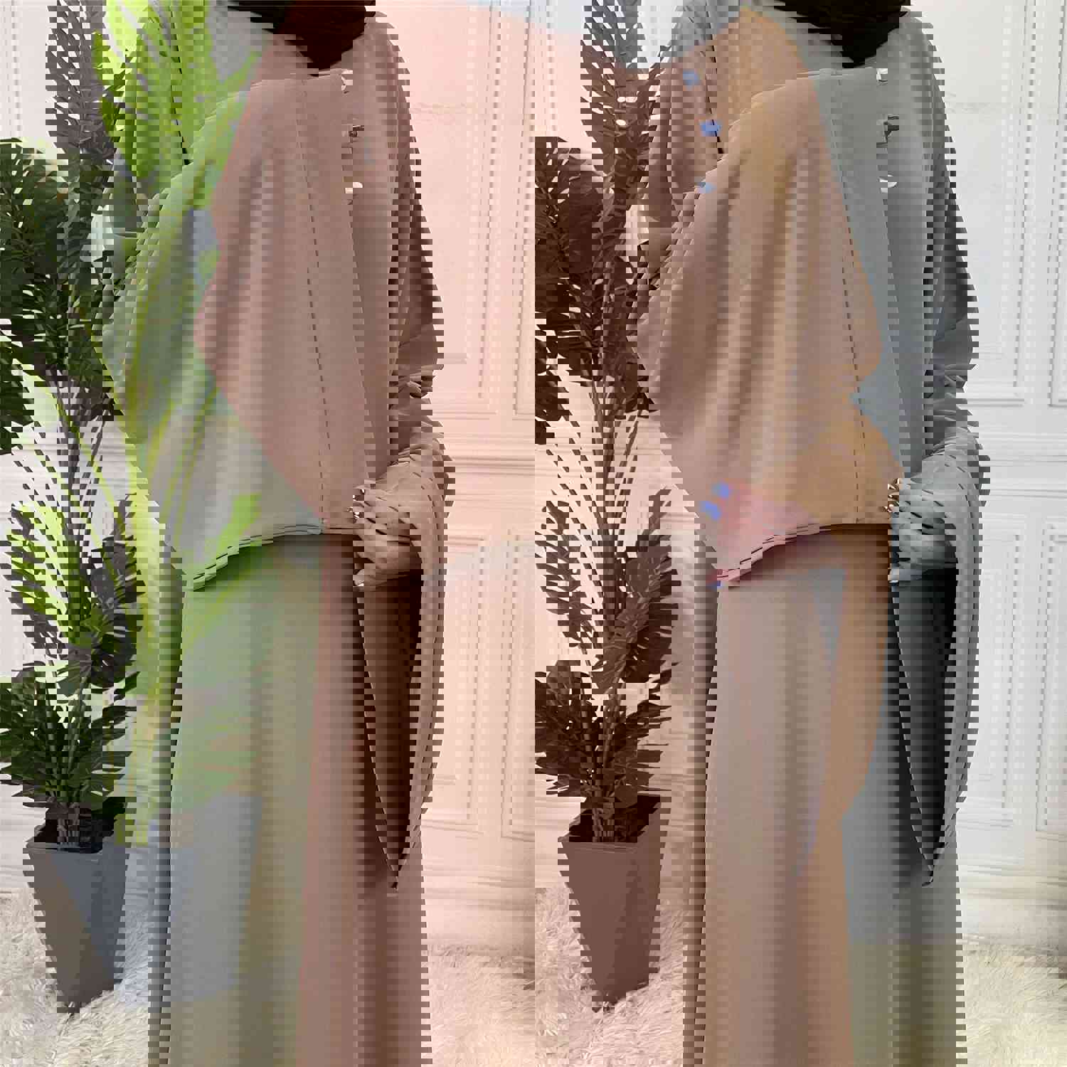 Elegant Muslim Women's Abaya with Sashes - Islamic Fashion
