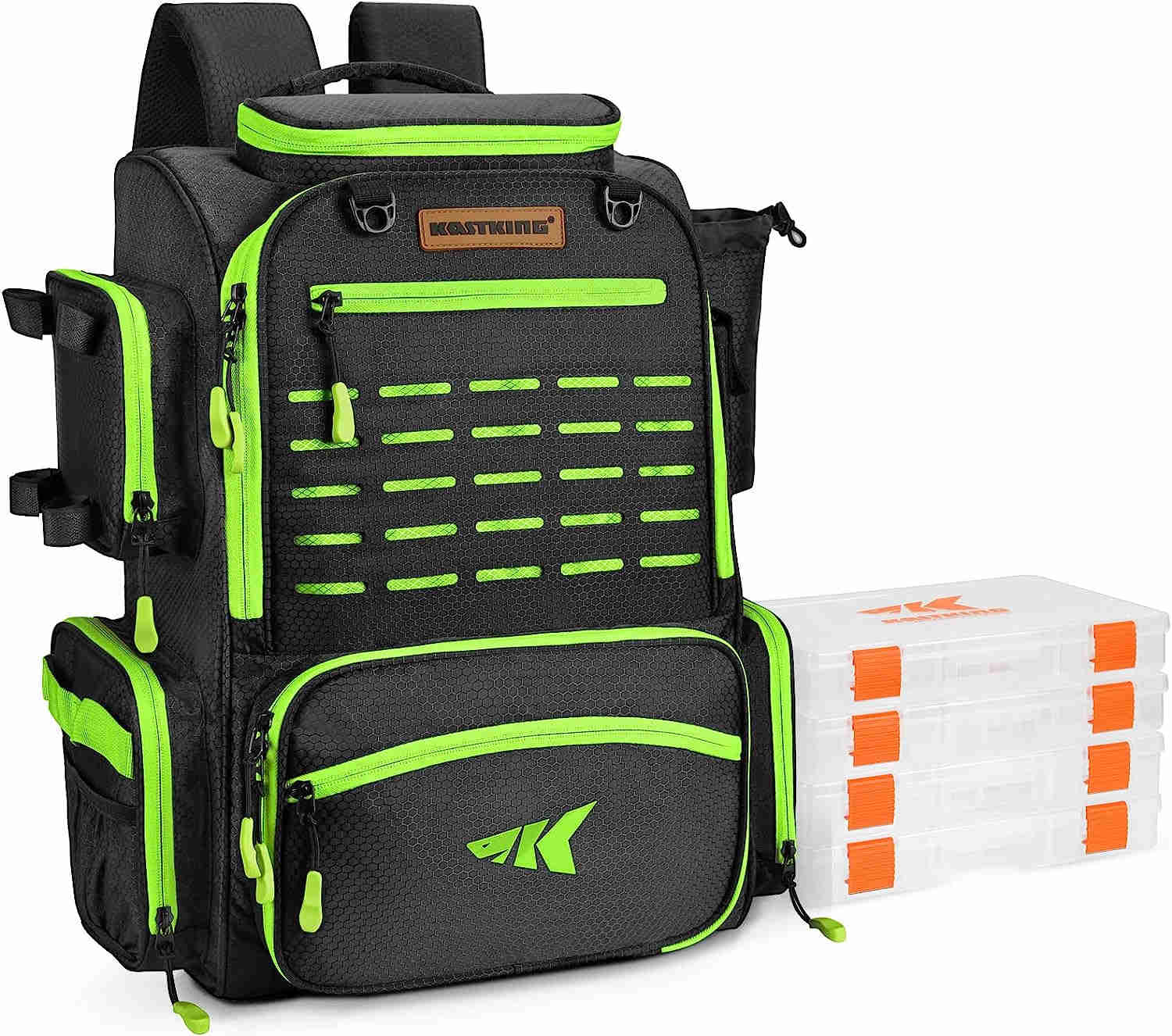 Kastking Bait Boss Waterproof Fishing Tackle Backpack with Rod Holders and 20 Storage Pockets