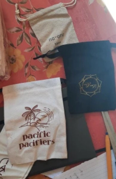 Personalized Cotton Jewelry Pouches - Custom Logo Envelope Bags