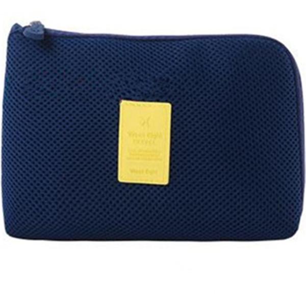 Travel Shockproof Electronic Accessories Pouch Bag - Blue L