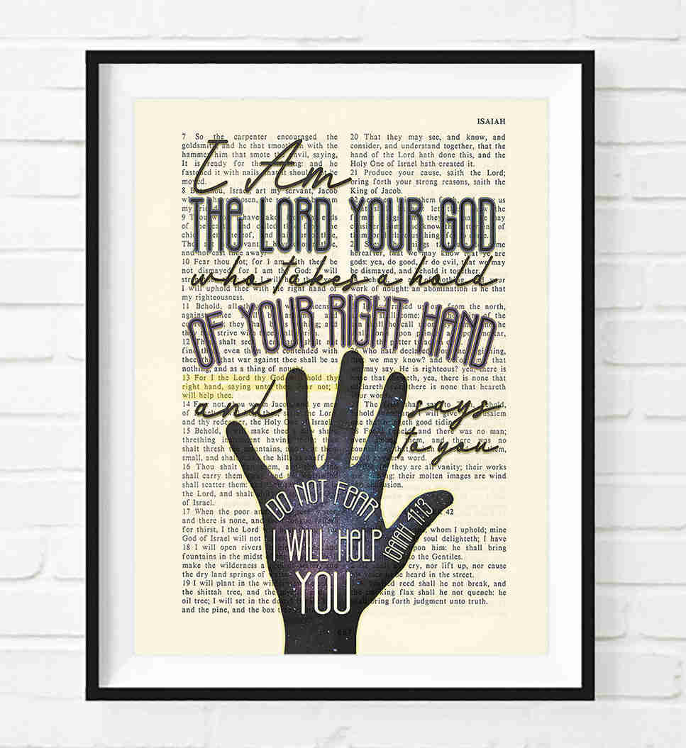Isaiah 41:13 Christian Art Print - Encouragement from the Bible