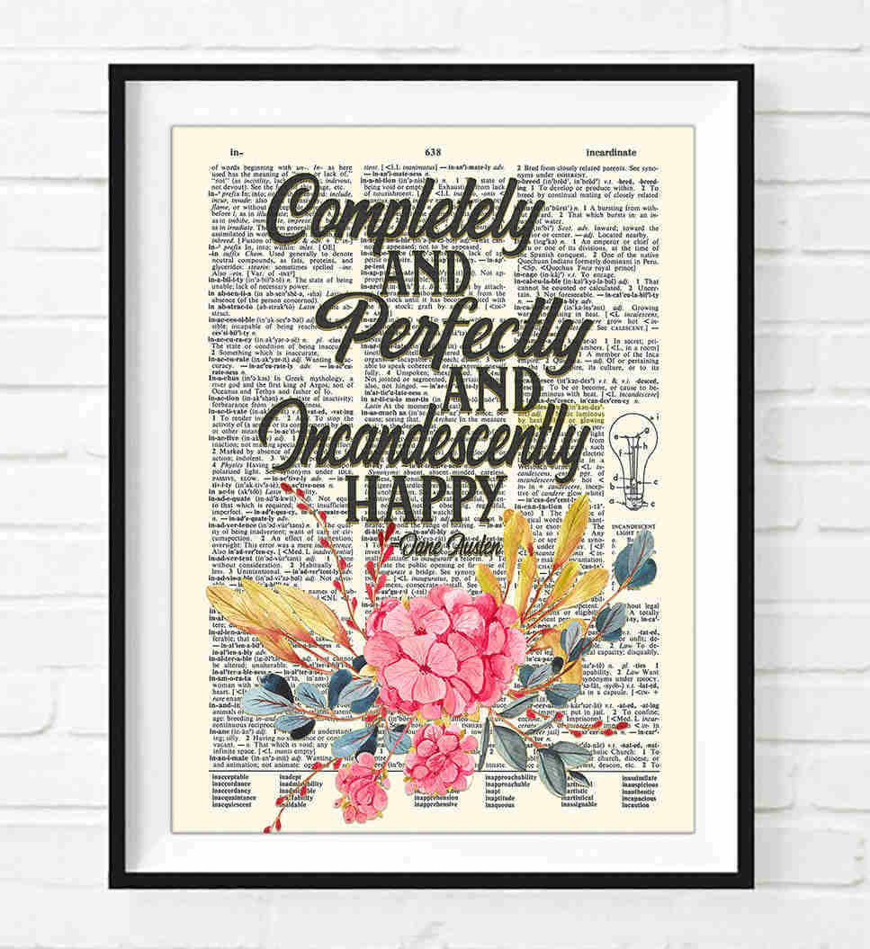 Eloquently Joyful - Jane Austen Dictionary Art Print