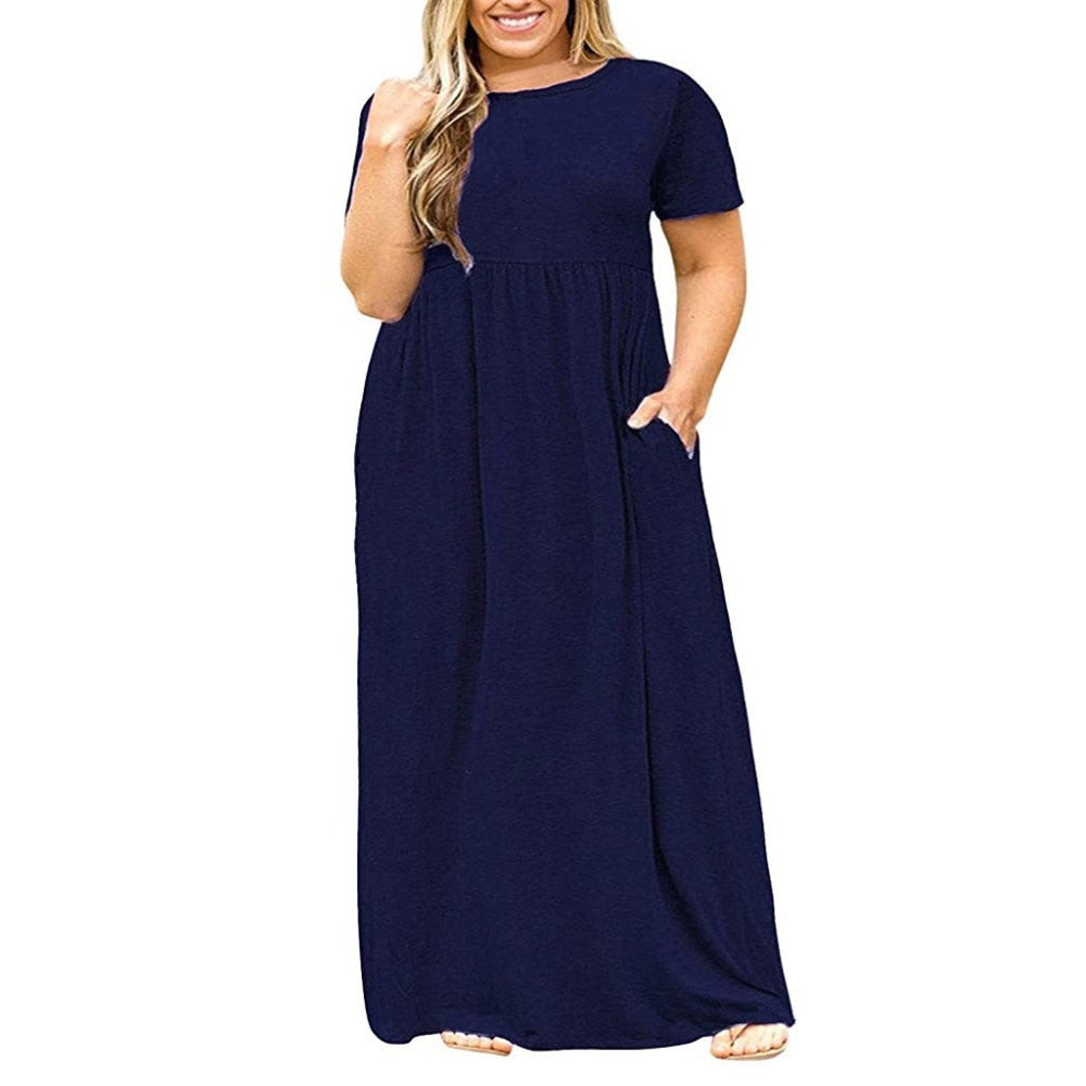 EcoBros Women's Summer Ankle-Length Print Maxi Dress