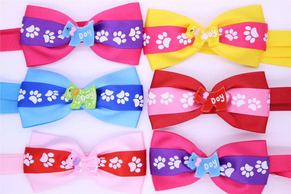 100pcs Mix Style Dog Bow Ties - Adjustable Neckties for Pups, Grooming Essentials