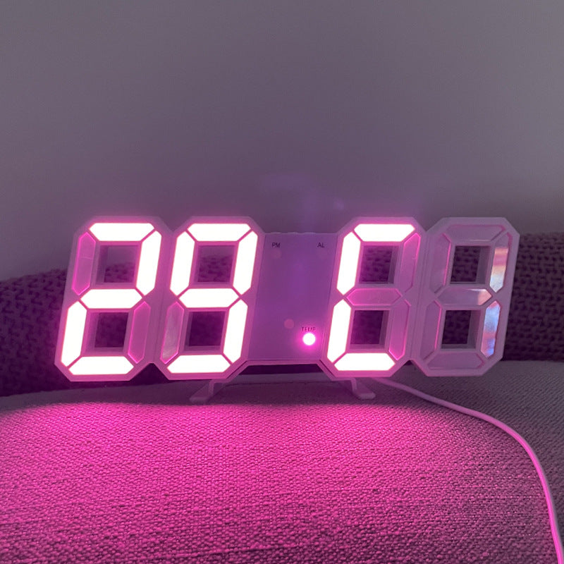 3D LED Digital Clock with Memory Battery, Glowing Night Mode