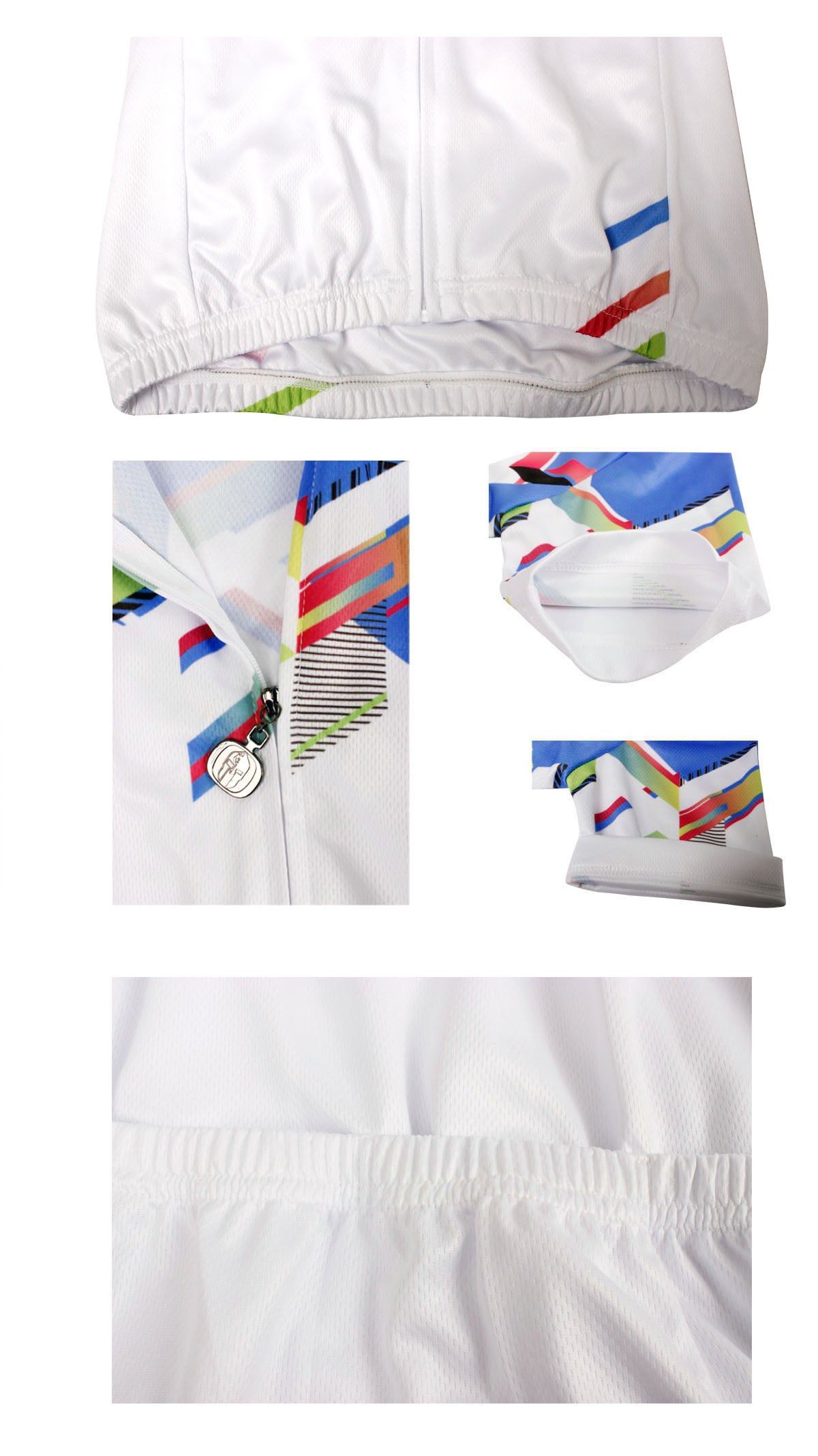 Ilpaladino Women's Quick Dry Cycling Jersey, Blue-Shoulder White, Breathable & UV Protection
