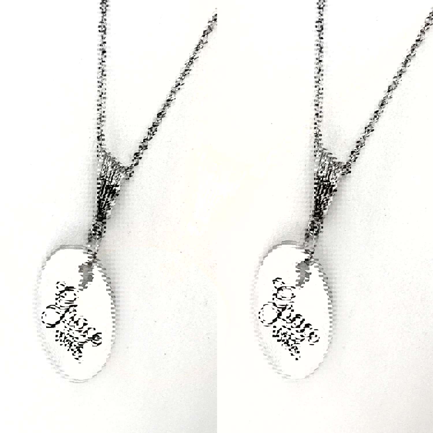 Faith-Inspired "Grace Wins" Stainless Steel Pendant Necklace