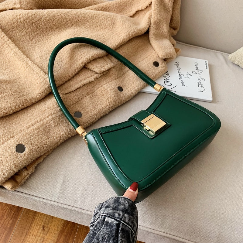 Kukombo 2023 Women's Solid Color PU Leather Shoulder Bag