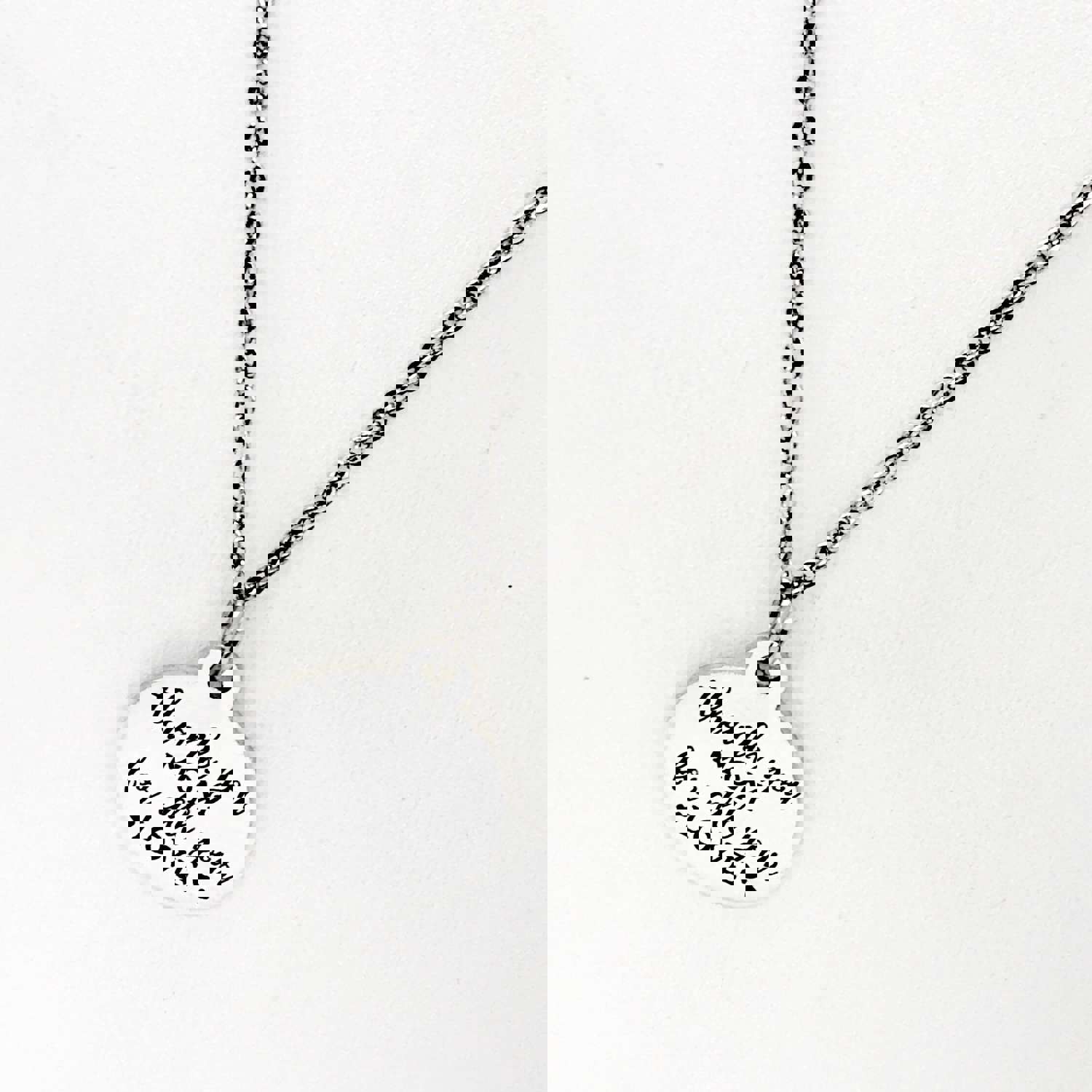 Stainless Steel "Thank You Mom" Engraved Pendant Necklace