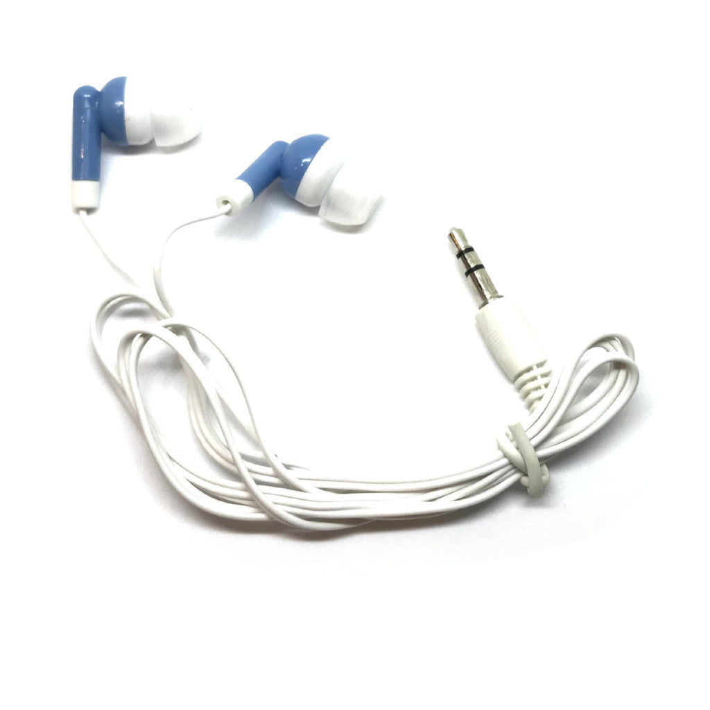 Blue Stereo Earbud Headphones - High-Quality Sound for All Devices